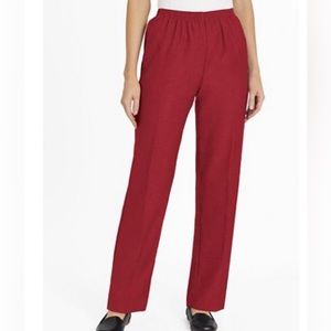 Alfred Dunner Classic Knit Pull-on Pants - Mulberry - Size 14P